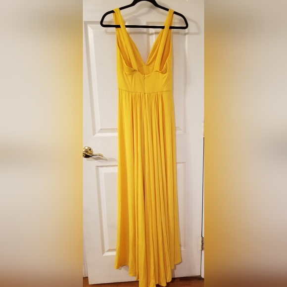 S.L. Fashions Yellow Summer Maxi Dress Size Medium - Picture 3 of 14